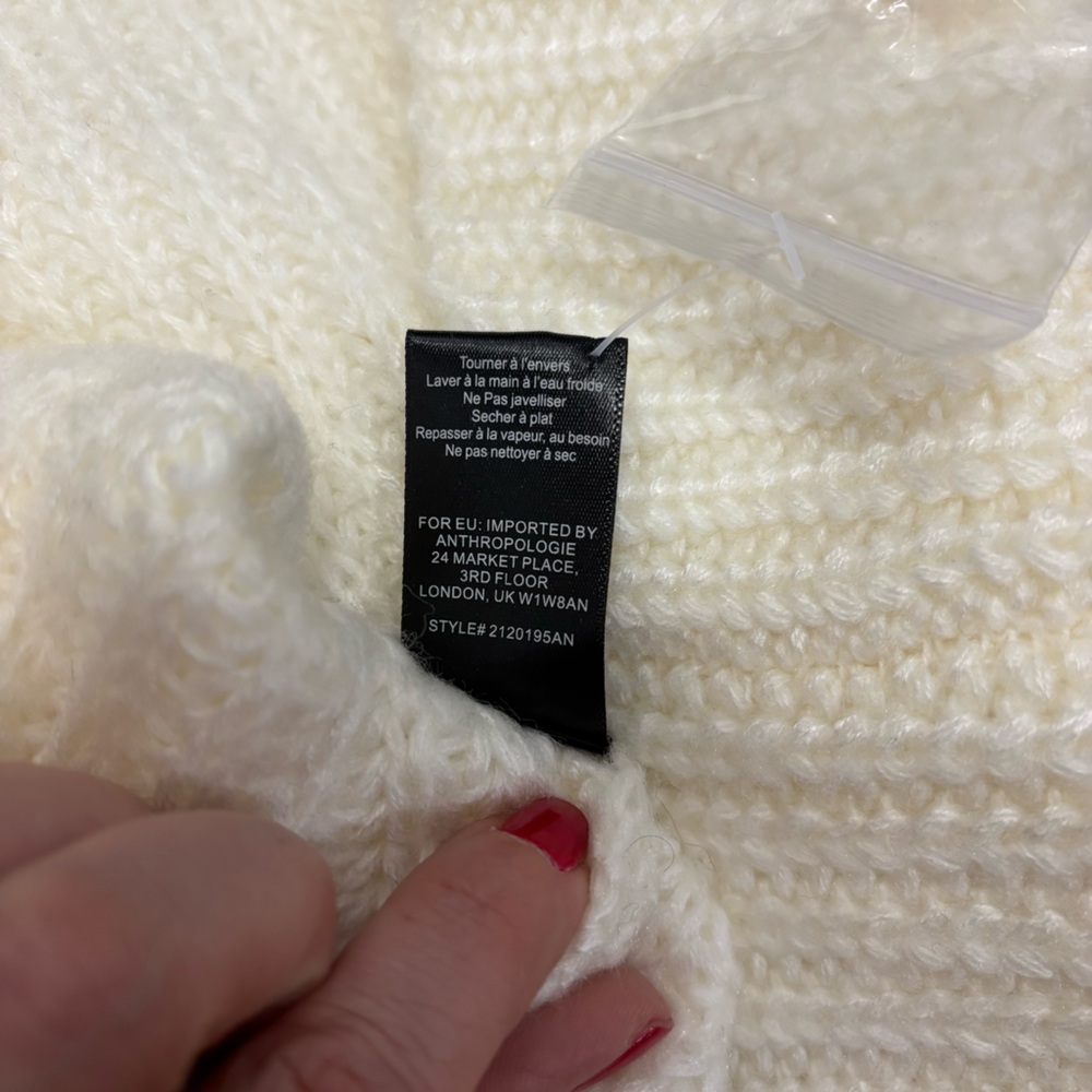 Preppy Coastal Anthropologie Current Air Puff Sleeve Cardigan - Picture 8 of 13